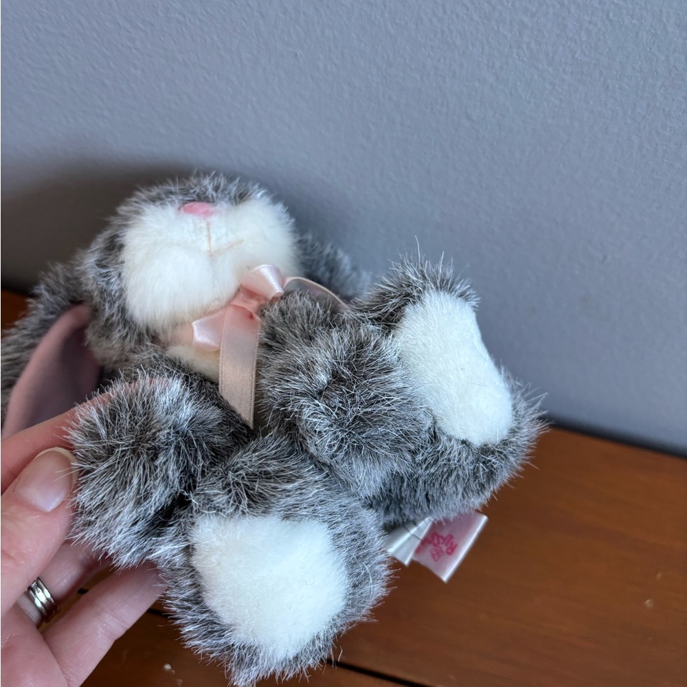 Russ Mini Gray and White Stuffed Bunny 🐰 - Picture 6 of 8